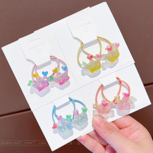 女童皇冠头绳小女孩扎辫子不伤发发圈儿童高弹力发圈扎高马尾发绳