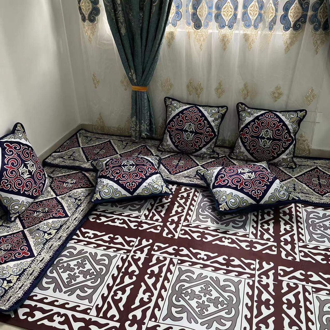 浩娜新疆哈萨克装饰褥子沙发民族风印花单面金丝绒抱枕套不含芯 居家布艺 抱枕被 原图主图