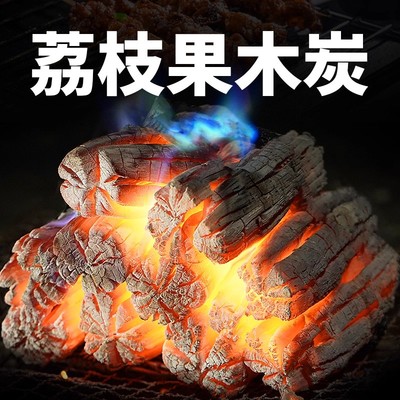 果木炭烧烤碳无烟家用碳烤炉专用原木炭室内围炉煮茶正宗荔枝木炭