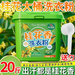 桂花香洗衣粉10斤装 持久留香强力去污家用实惠桶装 72小时官方正品