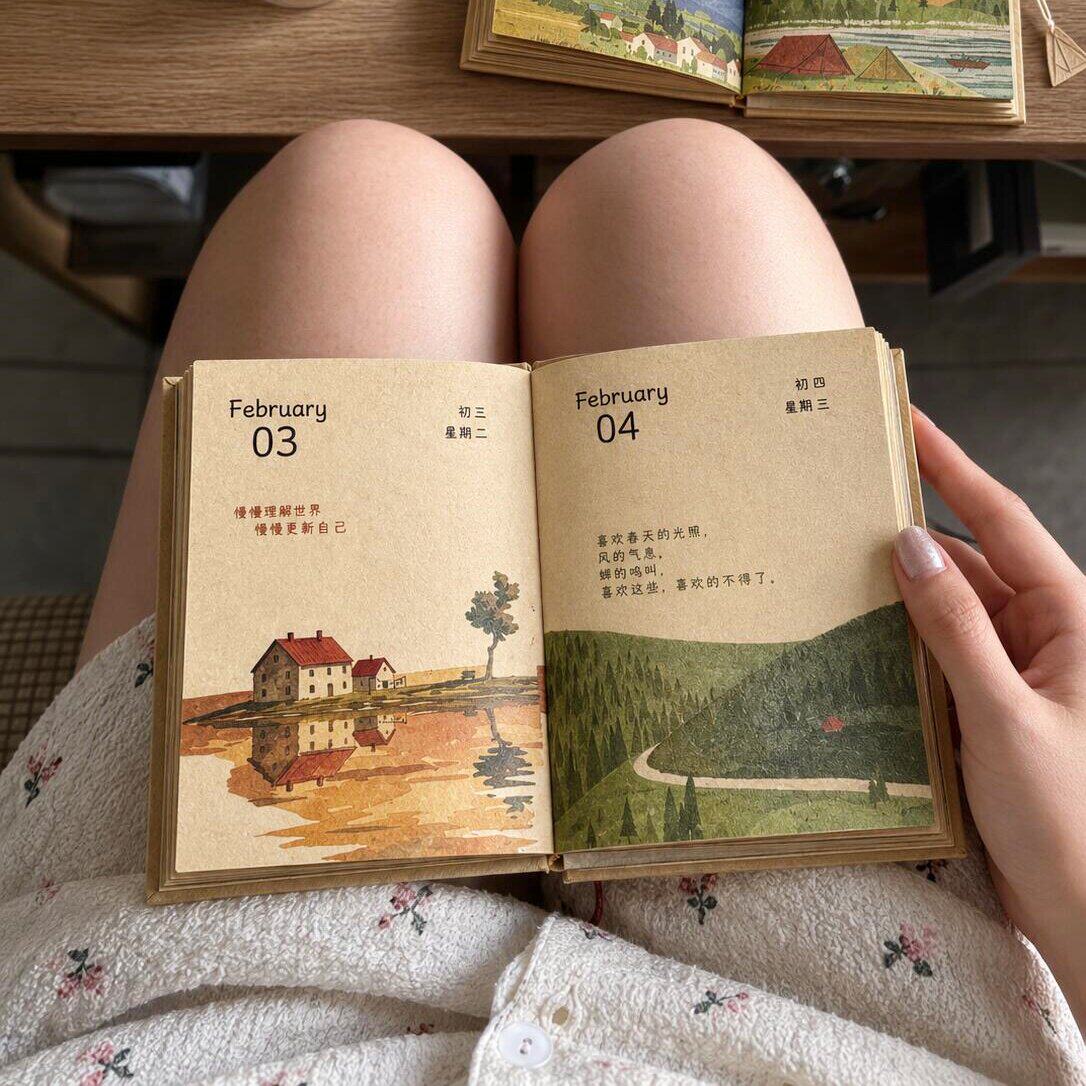 尼泊尔日历旅行复古手账