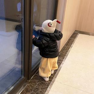 公鸡帽宝宝套头帽一岁宝宝帽子围巾一体小月龄入秋冬德绒加厚保暖