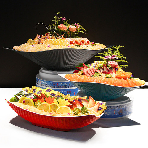 祥源美密胺三文鱼刺身专用盘子