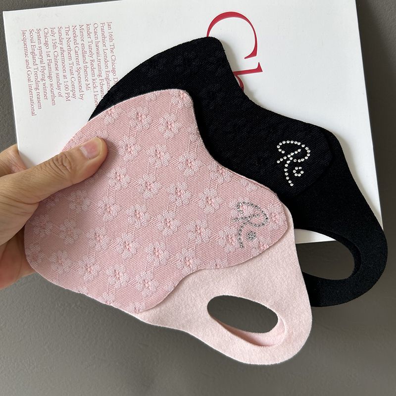 2025新款秋冬季蕾丝高定加厚保暖口罩新中式高颜值女加绒户外防寒