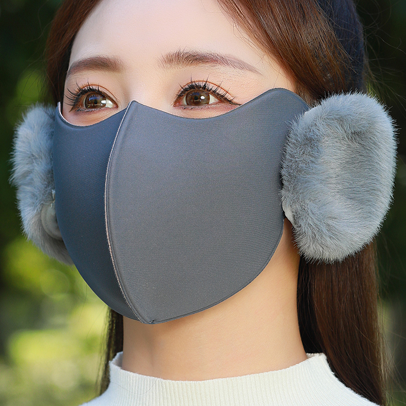 保暖耳罩口罩女冬季2025纯棉防风防寒加绒护耳二合一面罩面纱耳套
