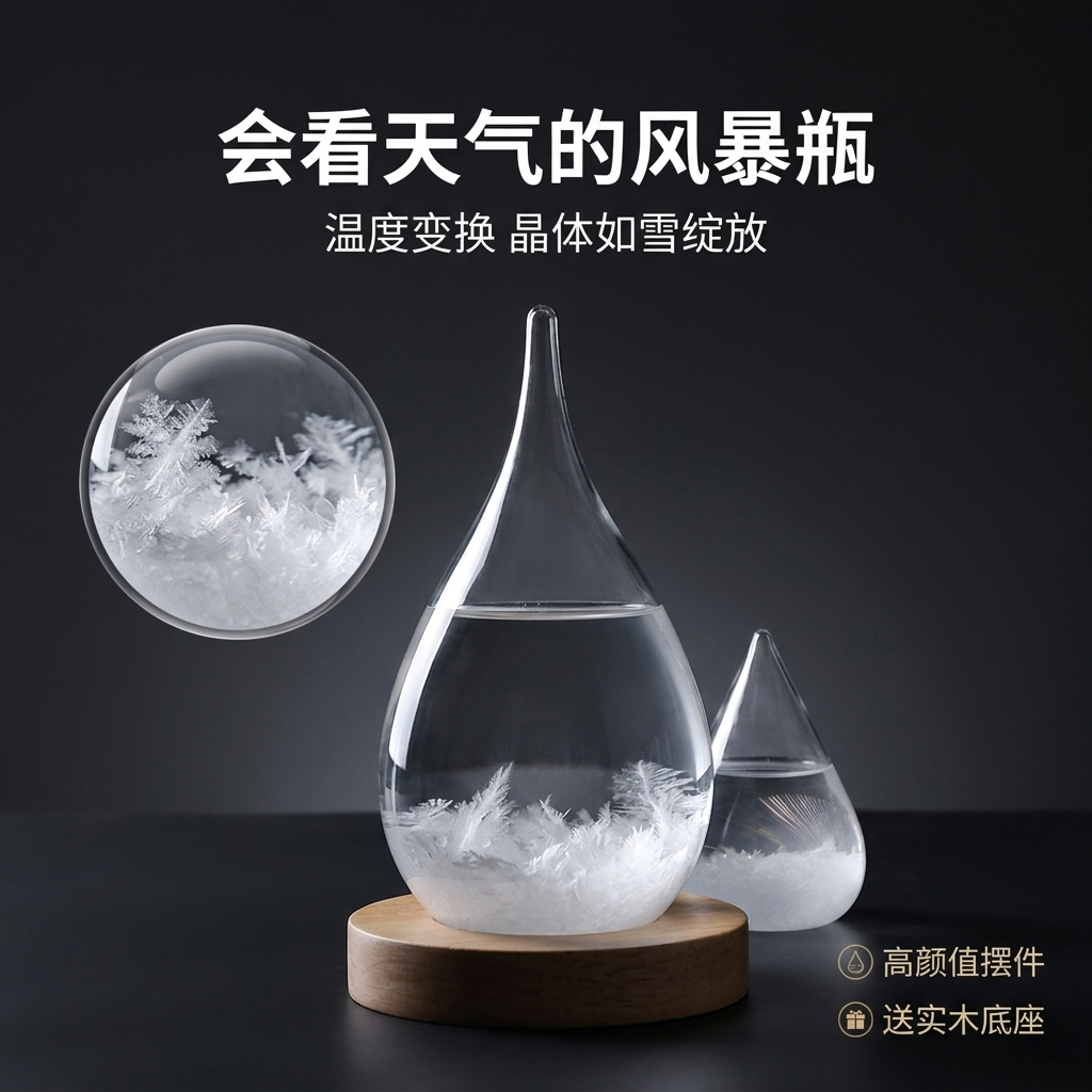 生日礼物送女朋友男生桌面小摆件天气预报风暴瓶开业520情人节