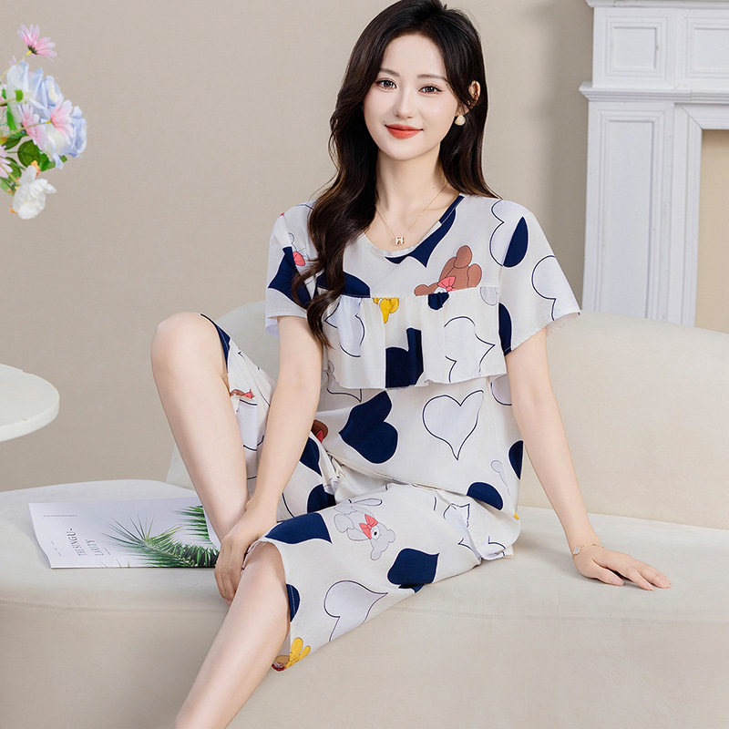 中年女士防凸点人造棉睡