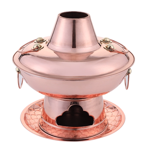 铜火锅纯紫铜加厚木炭鸳鸯锅老北京涮羊肉手工老式大铜锅家用纯铜