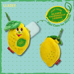 朴坊新品GLADEE柠檬迷你毛绒包挂耳机套苹果AirPodspro保护套收纳