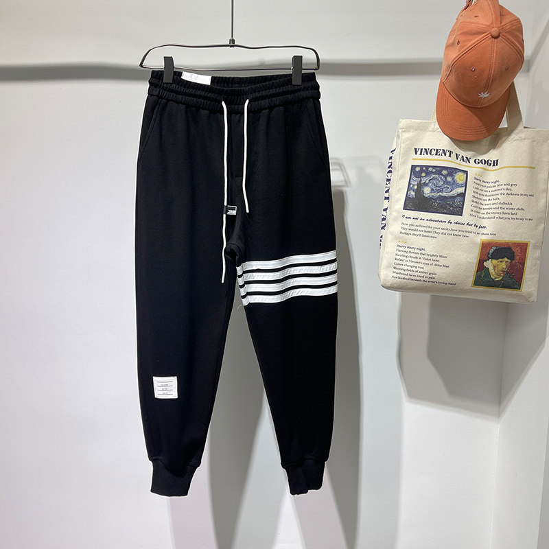 （店铺款上有差J）卫裤男女休闲束脚裤三条杠精品潮2192P80,男装休闲裤,电商B332-1