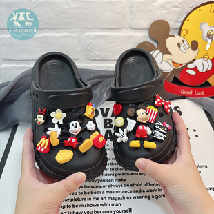 男童夏季洞洞鞋防滑时尚外穿儿童2026年新款小孩小童鞋子沙滩拖鞋