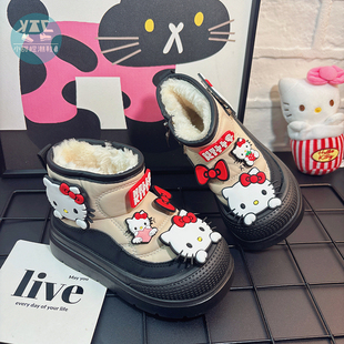 儿童宝宝巨好看加绒雪地靴防水保暖冬款女童2025新款冬季女孩童鞋