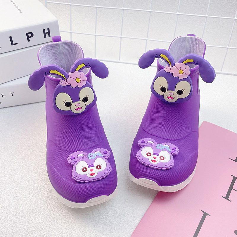 轻便新款女童雨靴春季小童儿童女孩小学生防滑轻便加绒雨鞋女款秋