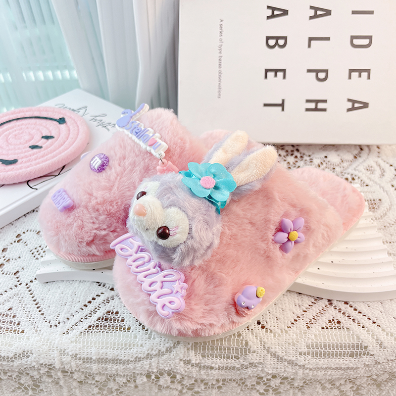 卡通可爱儿童冬季防滑棉拖鞋保暖