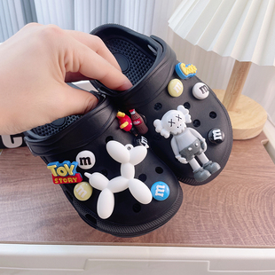 男童洞洞鞋儿童半拖鞋踩屎感夏季游泳外出青少年凉鞋防滑软底夏天
