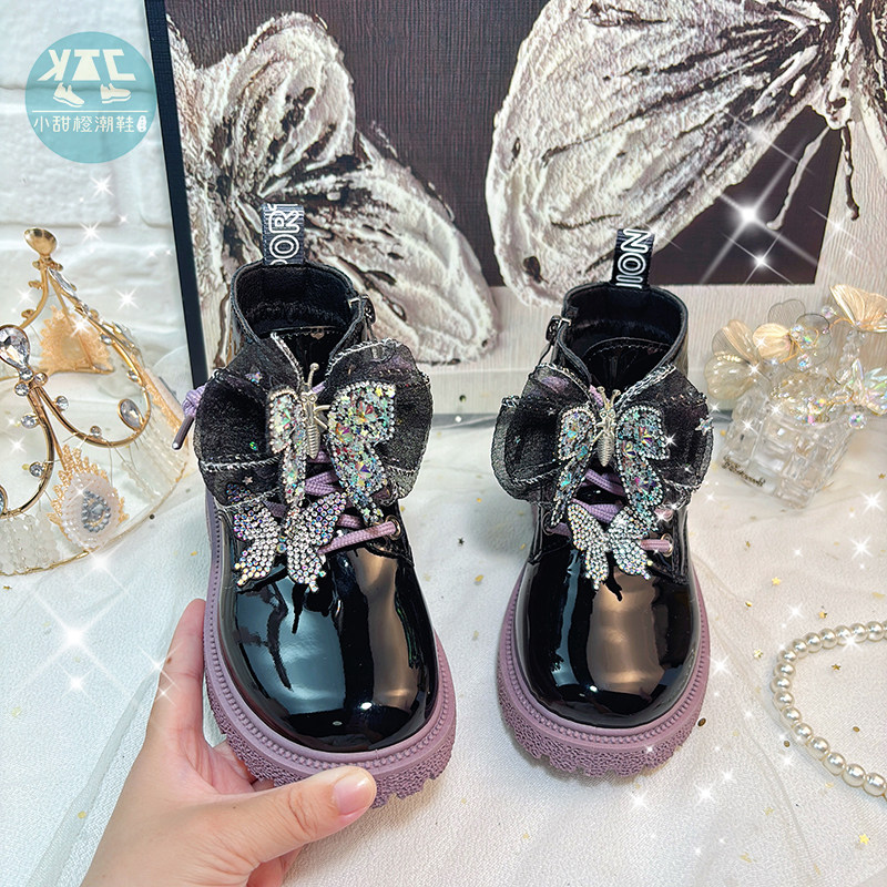 女童美拉德马丁靴儿童黑色中筒靴子2025新款秋季早秋冬季加绒短靴