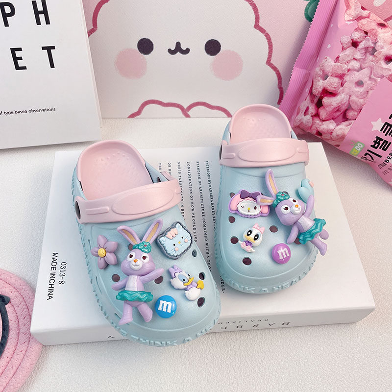 儿童穿的凉鞋小孩包头凉拖鞋可外穿女生洞洞鞋女ins潮夏季包头鞋