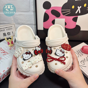 女童洞洞鞋儿童包头猫咪爆款拖鞋女款2026超火新款夏外穿外出洋气
