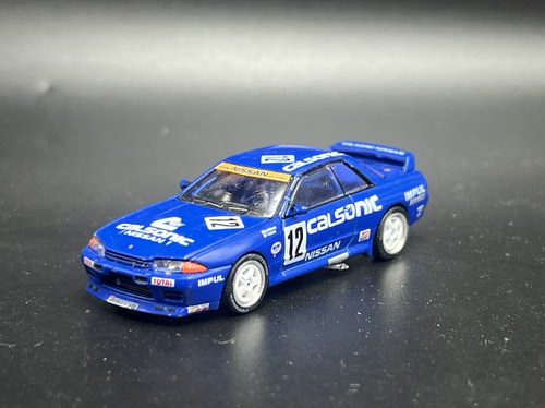 POPRACE 1:64 日产 尼桑 GTR R32 CALSONIC #12 合金汽车模型散瑕