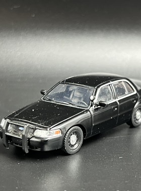 596 福特 维多利亚 皇冠 cv警车 1:64 黑色 便衣警察合金汽车模型