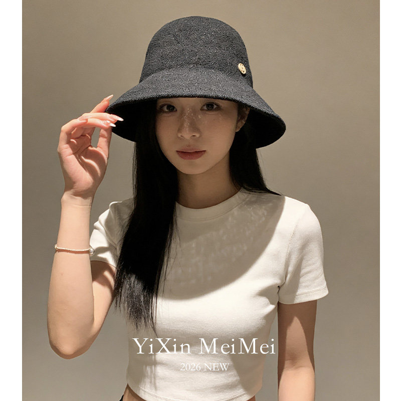 日系百搭轻便可折叠遮阳帽子女春夏透气圈圈纱双层帽檐防晒渔夫帽