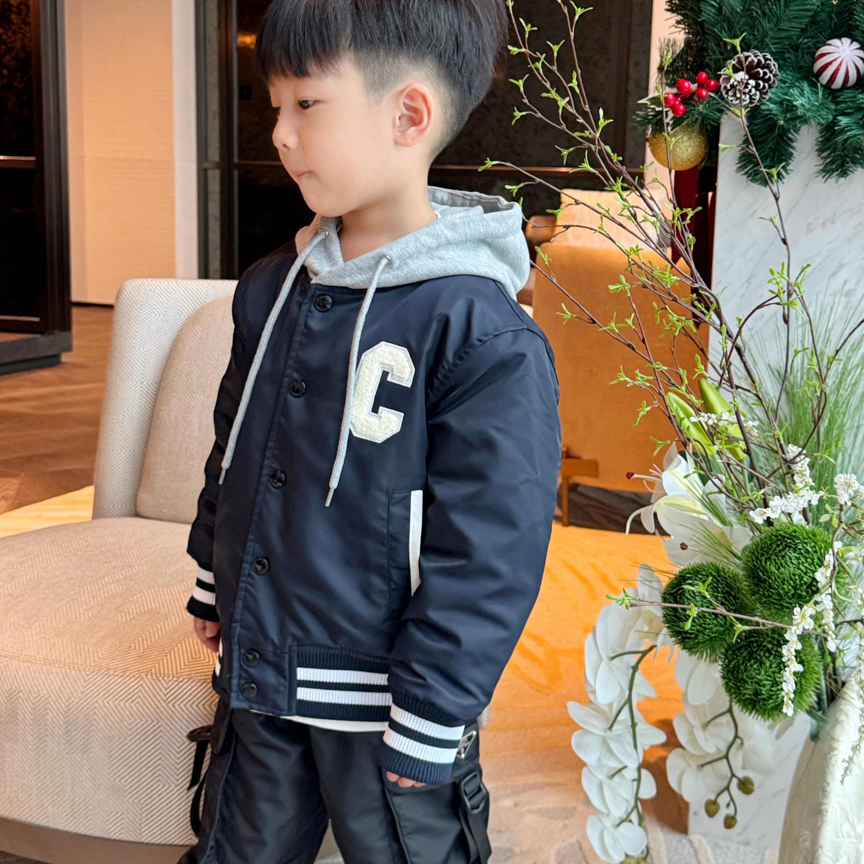 张恩朵童装男童新年外套26春款帅气男孩刺绣拼色连帽棉衣棒球夹克,童装/婴儿装/亲子装,棉袄/棉服,淘宝优惠券,粉丝福利购,淘宝优惠卷