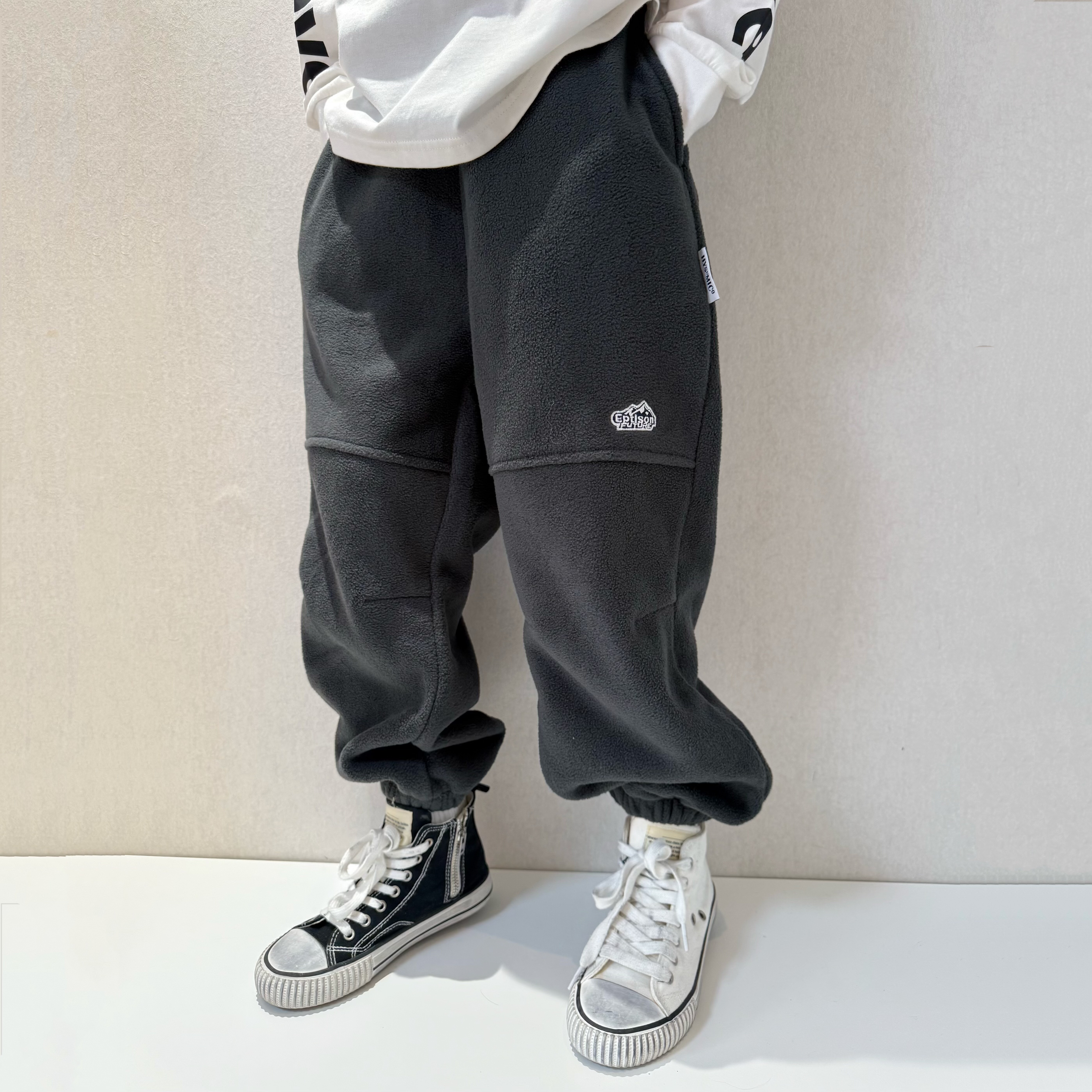 张恩朵童装【软糯保暖】儿童束脚加绒裤冬男童基础百搭摇粒绒卫裤