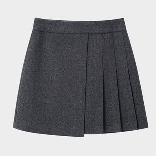 黑色a字半身不规则百褶短裙2026新款绝美巨好看pmm春夏高腰小个子