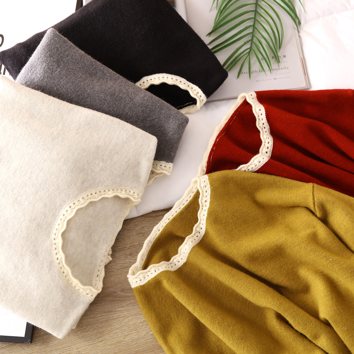 圆领韩版宽松其他蕾丝花边毛衣