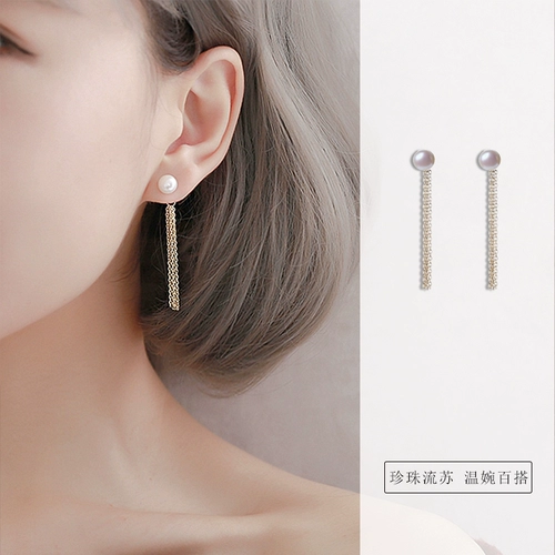 Золотые ретро милые серьги из жемчуга, серебро 925 пробы, легкий роскошный стиль