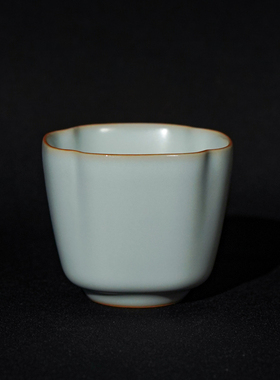 青澹汝窑主人杯送礼单杯景德镇茶杯陶瓷品茗杯汝瓷功夫茶具四方杯