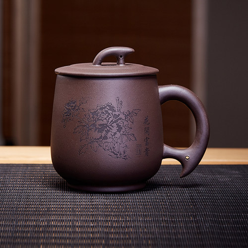 宜兴紫砂杯泡茶杯大容量办公盖杯