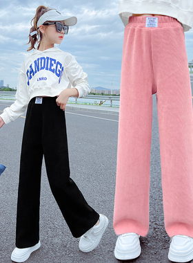 女童阔腿裤2025新款时髦洋气大童春季女孩休闲春秋款春装儿童裤子