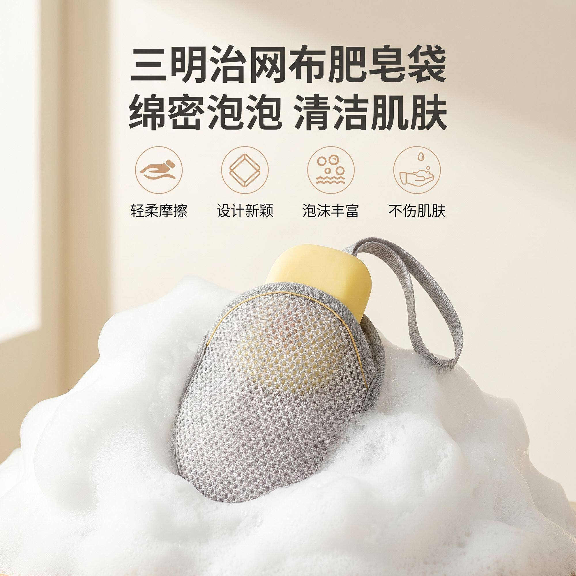 新款家用香皂起泡网洗澡清洁