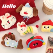 腾亿原创可爱卡通公仔发夹发饰秋冬季 萌宠刘海夹边夹儿童百搭配饰