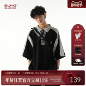 短袖 T恤男夏 美式 BJHG不计后果半拉链休闲POLO衫 重磅宽松半袖 上衣