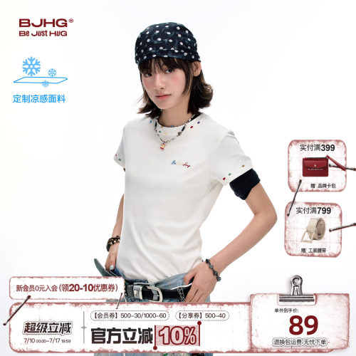 BJHG直筒正肩修身短袖T恤女新款