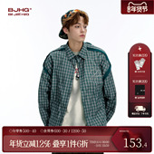 高级感痞帅潮牌长袖 BJHG美式 衬衣外套女 冬季 2025新款 格子衬衫 男款