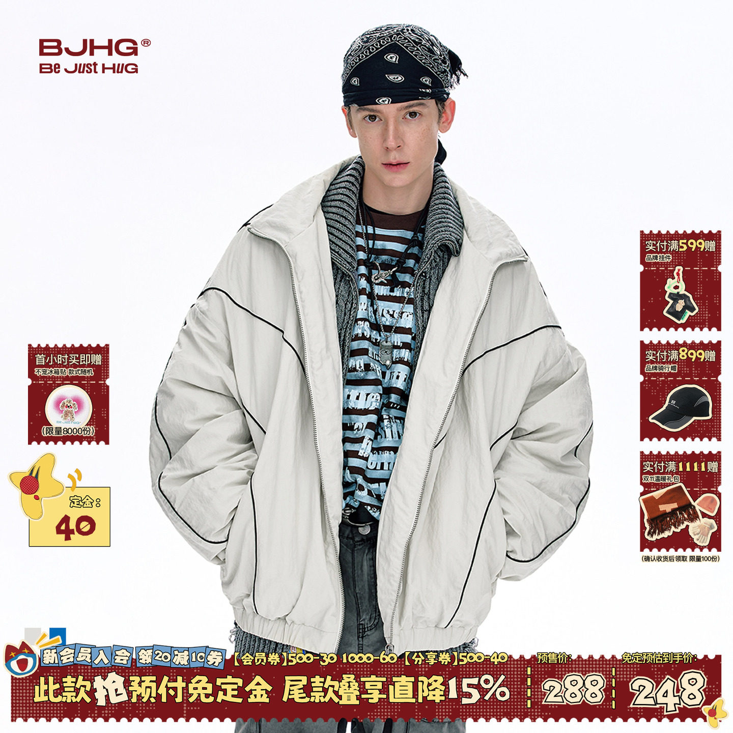 【预】BJHG不计后果美式复古棉服男款冬运动棉衣防寒服棉袄外套女