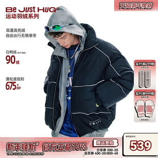 BJHG不计后果机能黑色羽绒服男款 运动外套90绒加厚面包服女 冬美式