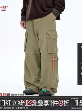BJHG不计后果工装裤子男款冬季直筒宽松美式2025新款运动休闲裤女