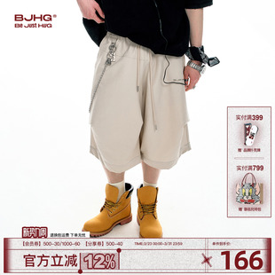 新款 男夏季 潮牌美式 宽松短裤 子 BJHG不计后果工装 休闲伞兵裤 七分裤