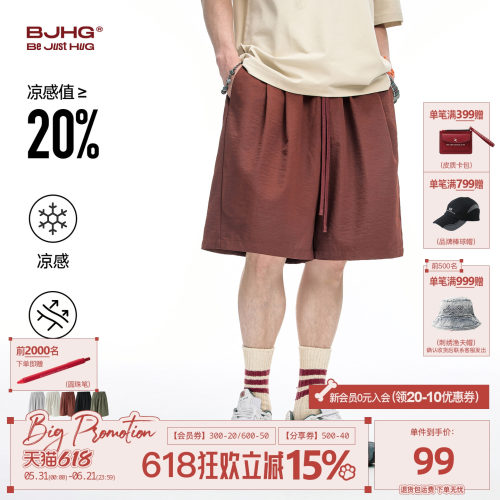 BJHG美式短裤男运动夏季五分裤女