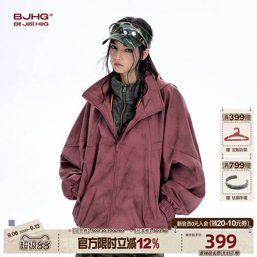 BJHG格纹做旧夹克外套男款