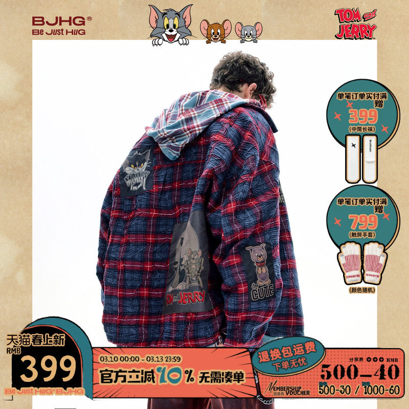 BJHG不计后果猫和老鼠联名夹克外套男款冬季新款潮牌美式重磅开衫