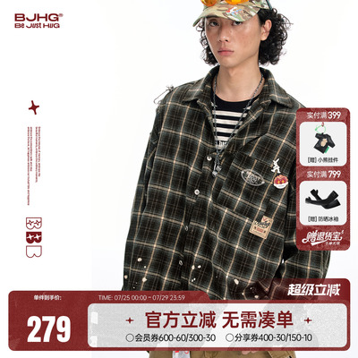 BJHG格子衬衫男款2025新款