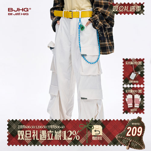 BJHG灯芯绒工装裤冬季美式长裤