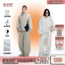 女 发热抑菌情侣连帽休闲加绒卫衣卫裤 BJHG不计后果运动套装 男冬季