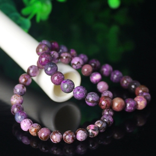 吴老头水晶天然收藏级南非皇家紫舒俱来手链丝绒樱花女款礼物证书