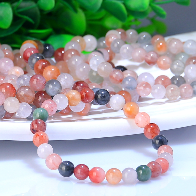 吴老头水晶 天然收藏级马卡龙维纳斯彩兔毛手链 手串女款礼物饰品